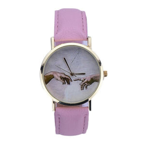 Leather Band Vintage Hand Printed Classic Women Watch