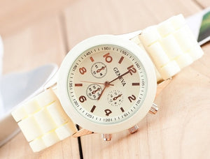 Luxury White Ceramic Water Resistant Classic Watch Women